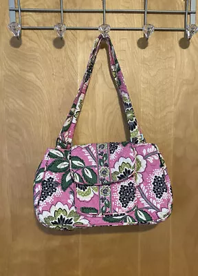 Vera Bradley Priscilla Pink Floral Shoulder Bag Snap Flap Closure Paisley • $12