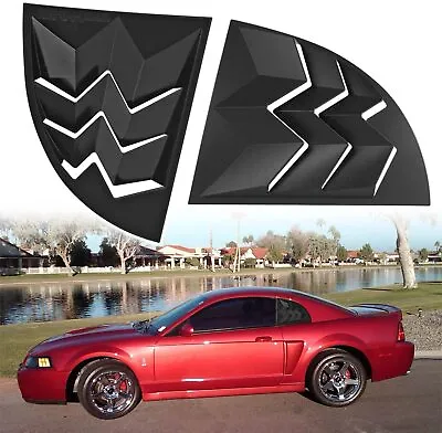 For 1999-2004 Ford Mustang ABS Black Side Window Louvers Scoop Cover Vent 2Pcs • $40.89