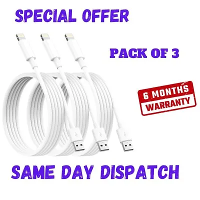 Fast Charger Sync USB Cable For Apple IPhone 5 6 7 8 X XS XR 11 12 13 Pro IPad • £2.69