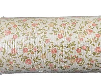 Vintage Wallpaper 60s Pink & Green Ditsy Floral  One Roll Paper Craft Decoupage • £25.99