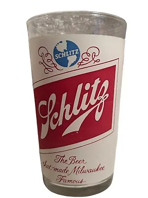 Vintage Schlitz Frosted Drinking Glass  • $12