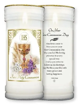 1st Holy Communion Candle Christian Catholic Candle 13.5 Cm + Prayer Religious • £5.99