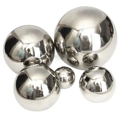 Mirror Polished Sphere Hollow Ball Home Garden Ornament Decor Stainless Steel • £9.23