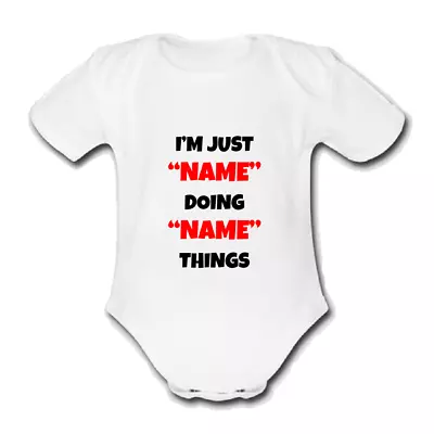 MILAN NAME Babygrow Baby Vest Grow Gift Present For A Named PERSONALISED • $12.42