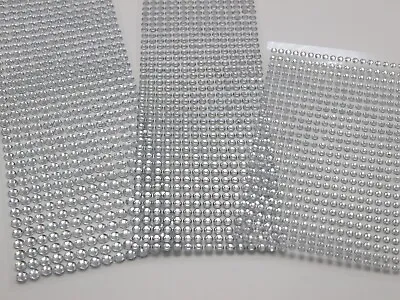 $3.55 • Buy 3 Sheets Clear 4mm 5mm 6mm Round Self-Adhesive Acrylic Rhinestones Stickers