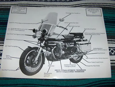 NOS Moto Guzzi Police Convert POSTER 1000 LAPD Excellent Condition! • $8