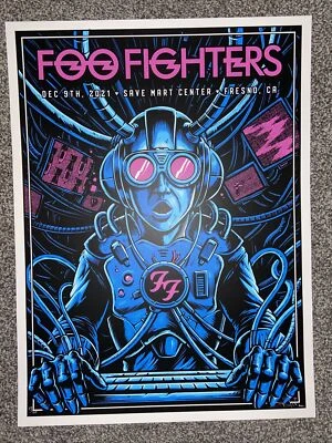 $199.99 • Buy Foo Fighters 12/9/21 Fresno Ca Concert Poster AE Artist Signed Only 50!