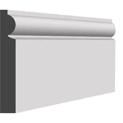 Mdf Torus Modern Skirting Board - 15mm | 18mm | 25mm Depth - Primed / Unprimed • £80.81