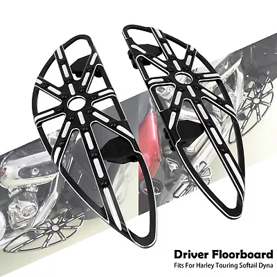 Black Driver Floorboard Footboards For Harley Touring Street Road Glide Softail • $88.99