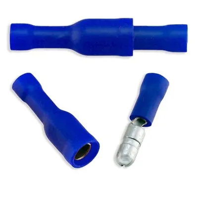 Blue Solderless Crimp Bullet Plug Connectors Male-Female 14-16 GAUGE • $7.49