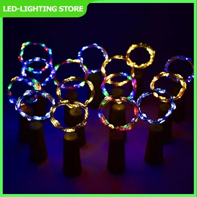 1-12pcs Bottle Lights With Cork Wine Bottle Lights Shape 2M 20LED For Xmas Party • £1.69