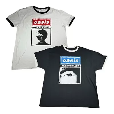 Lot Of 2 Oasis What’s The Story Morning Glory Ringer T-Shirt Sz XL Stone Roses • $99.99