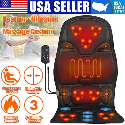 Full Body Massager Cushion 8 Modes Heat Back Seat Chair Car Pad Mat Home Office • $26.25