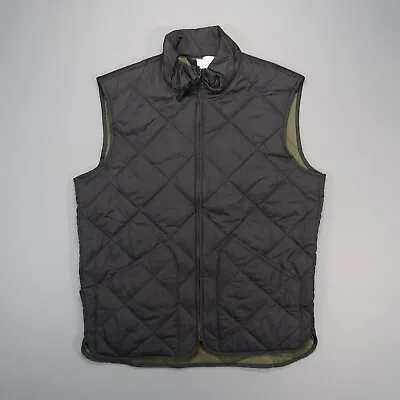 J Crew Vest Mens Small Black Quilted Walker Full Zip Pockets NWT • $49.80