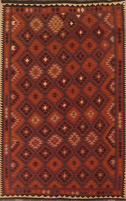 Reversible Kilim Tribal Geometric Area Rug Hand-woven Wool Dining Room Rug 7'x9' • $339