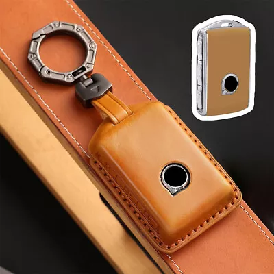 Leather Remote Key Fob Cover Shell Case Holder Bag For Volvo XC90 XC60 S90 V90 • $29.98