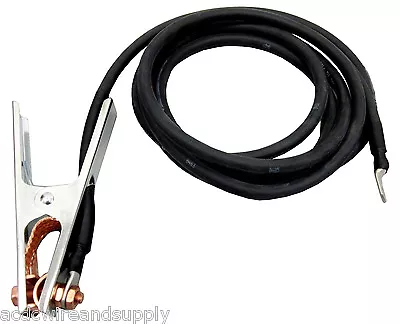 10 Ft 6 Awg HD Welding Ground Cable Clamp 1/4  Lug Miller 130 135 140 175 U.S.A • $45.72