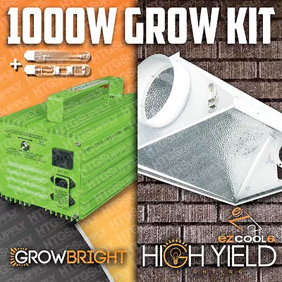 1000 Watt HPS/MH GROW LIGHT W AIR COOLED EASYCOOL6 HOOD • $317.95