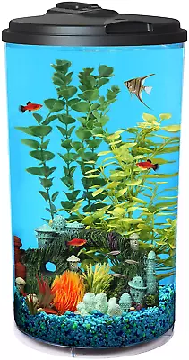 Plastic 6-Gallon Aquaview 360 Aquarium Kit For Tropical Fish Betta Fish With LE • $102.99
