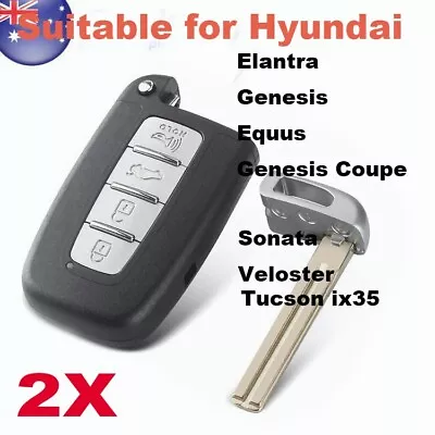 2X Remote Key Shell Case Fob Suitable For Hyundai Tucson Ix35 Veloster Equus 4B • $6.48