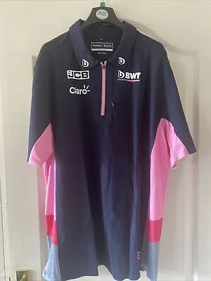Racing Point F1 Team Official Polo 1/4 Zip Shirt Men’s Size XXL Force India 2020 • £17.99