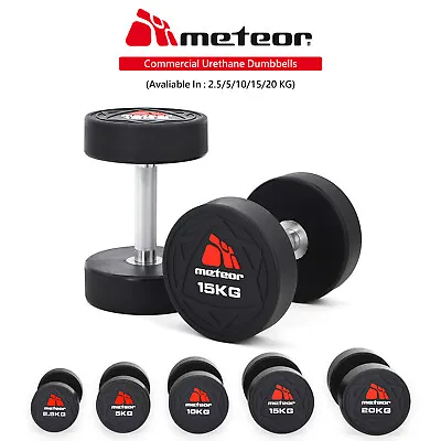$59.95 • Buy METEOR Commercial Urethane Dumbbell Barbell Weight Lifting Drop Resistance