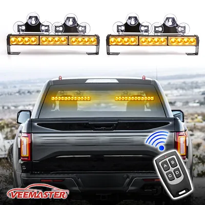 24 LED Emergency Traffic Advisor Sun Visor Warning Strobe Lights Bar + Remote • $51.98