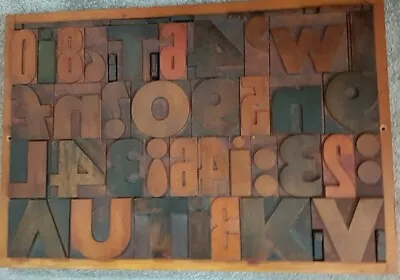£250 • Buy 40 Antique Letterpress Printing Wood San Serif Poster Type Block Letters A-Z
