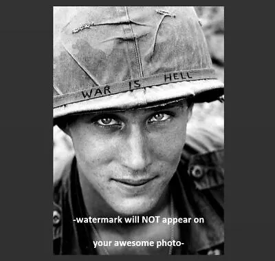 War Is Hell Vietnam War PHOTO Helmet 173rd Airborne US Army Sky Soldiers • $4.28