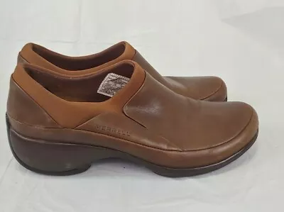 Merrell Womens Shoes Sz 10 Brown Slip On Loafer Clog Jungle Moc Spire Stretch • $27.85