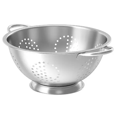 Stainless Steel Colander Strainer Handle Pasta Spaghetti Veg Washing Drainer LRG • £7.25