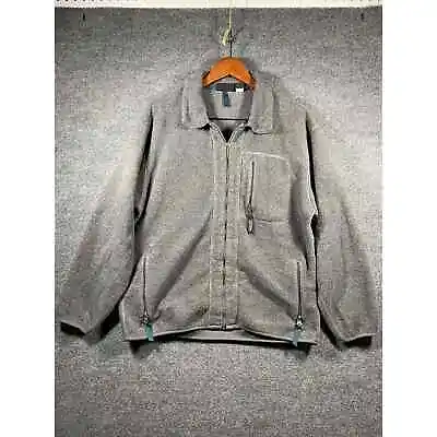 VTG Patagonia Synchilla Full Zip Fleece Men's Large Gray Made In USA *DEFECTS* • $38