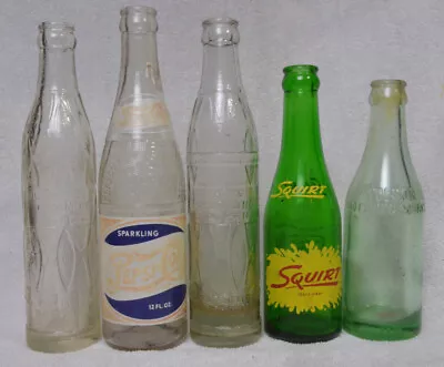 LOT Polson Montana Soda Bottle ACL Embossed Double Dot Pepsi Squirt Green Valley • $49