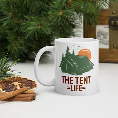 £18.59 • Buy 11 Oz Tent Life Camping And Outdoors White Glossy Mug