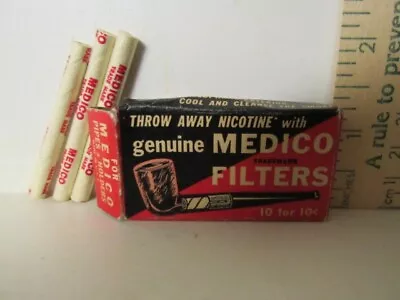 Vtg.  Box Of 3 Medico Brand Nicotine Tobacco Pipe Filters In Original Box • $8.99