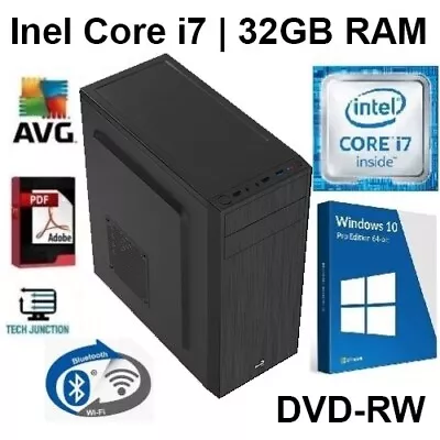 Office / Student Desktop PC Intel Core I7 @ 4.00GHz 32GB RAM 2TB Windows 10 Pro • $899