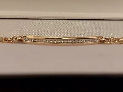 Stunning 9ct GOLD & DIAMOND Belcher ID Bracelet Brand New-FREE EXPRESS POST  • $799