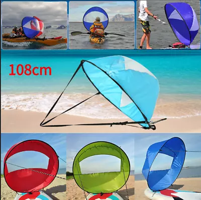 Foldable 42'' Downwind Wind Sail PVC Paddle Board Kayak Boat Sailing Accessories • $19.89