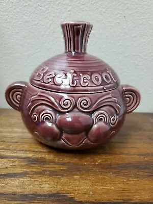 SADLER Vintage Beetroot Double Faced Lidded Storage Jar Pot Pottery Collectible • £33.75