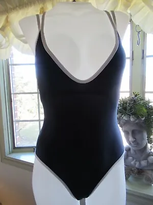 Zaful Womans Swim Suit  4 . Nwthigh Cutblue Trimmed In White Strappy Back • $14