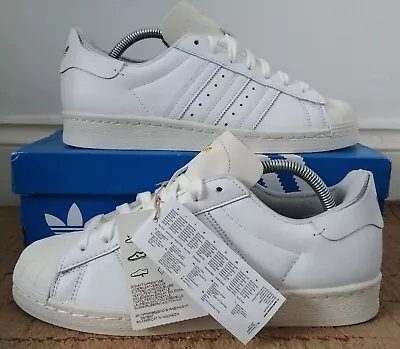 BNIB Adidas Originals Superstar 82 OG GQ1798 Triple White Gold UK 7 80's Casuals • £39.99