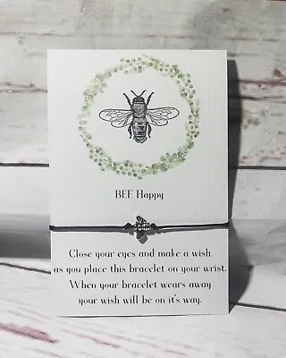 £2.49 • Buy Wish Bracelet Bee Friendship Friend Bee Happy Charm Gift Card Present Birthday