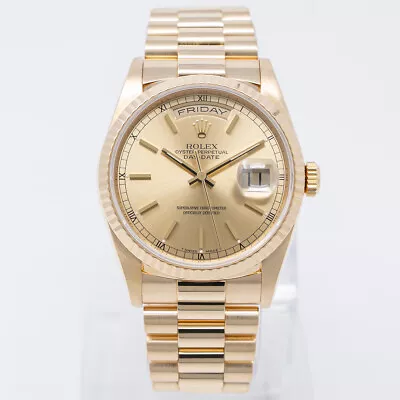 Rolex Day-Date 36 18238 Yellow Gold President Watch - Champagne - Pre-owned • $17699.59