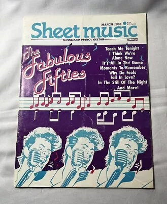 Vintage Sheet Music Magazine March 1988 The Fabulous Fifties Songbook • $4