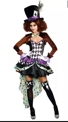 Women's Raving Mad Hatter Alice In Wonderland Costume SIZE L • $75