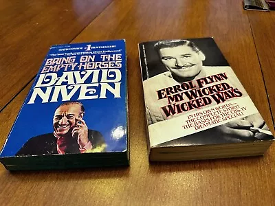 Lot Of 2 Old Hollywood Actor Biographies Books Vintage. D. Niven Errol Flynn • $13