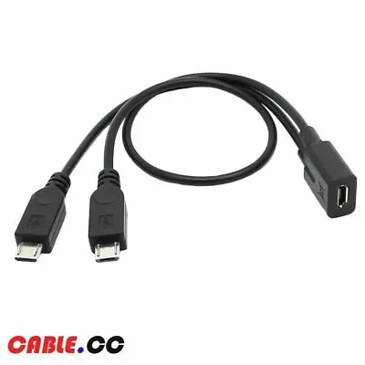 Micro USB Female To Two Micro USB Splitter Charge Cable For Phone 5Pin Cable • $8.16