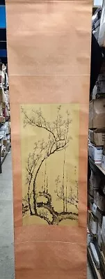 Vintage Chinese Scroll Original Watercolor Painting Cherry Blossoms Signed • $69.52