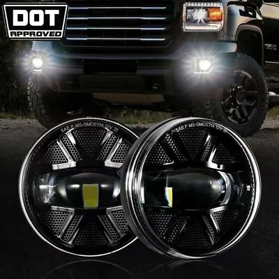 Pair Black LED Fog Lights For 2007-13 GMC Sierra 1500 / 2007-14 2500HD 3500HD • $59.36