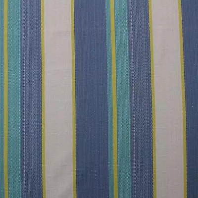 P Kaufmann Adventure Island Blue Striped Yellow Woven Fabric By Yard 54 W • $12.99